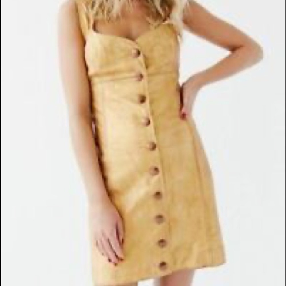 Free People, Goldie Leather Mini Dress 8 NWT